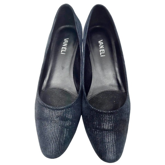 Vaneli‎ Heels Shoes Womens 10 Narrow Navy Closed Toe Small Heel - Picture 2 of 9
